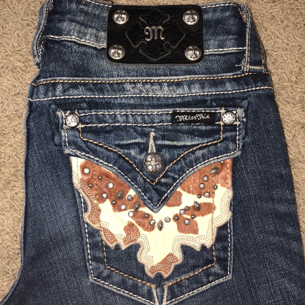 Miss Me Boot Cut Jeans - cow print